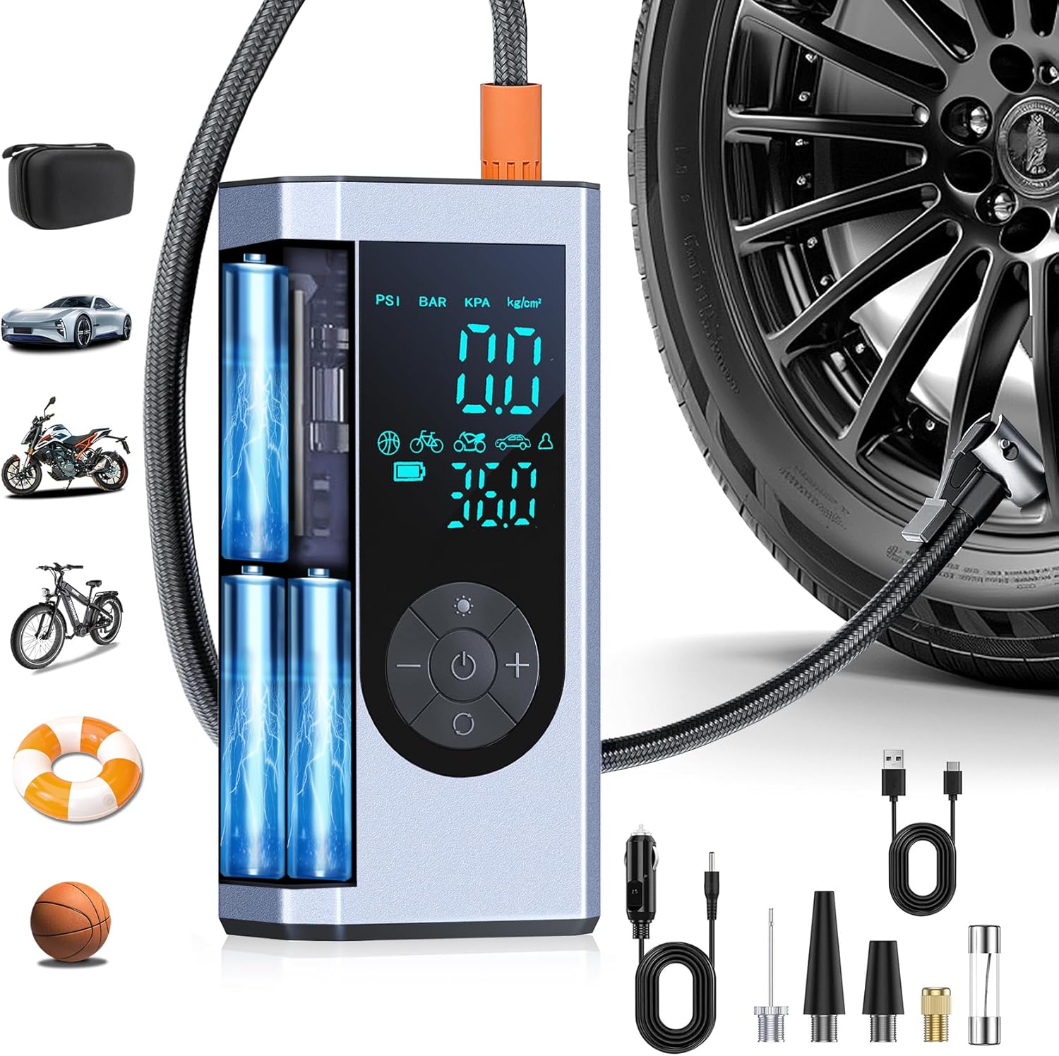 LEKOMESH Cordless Tire Inflator - Fast and Portable!