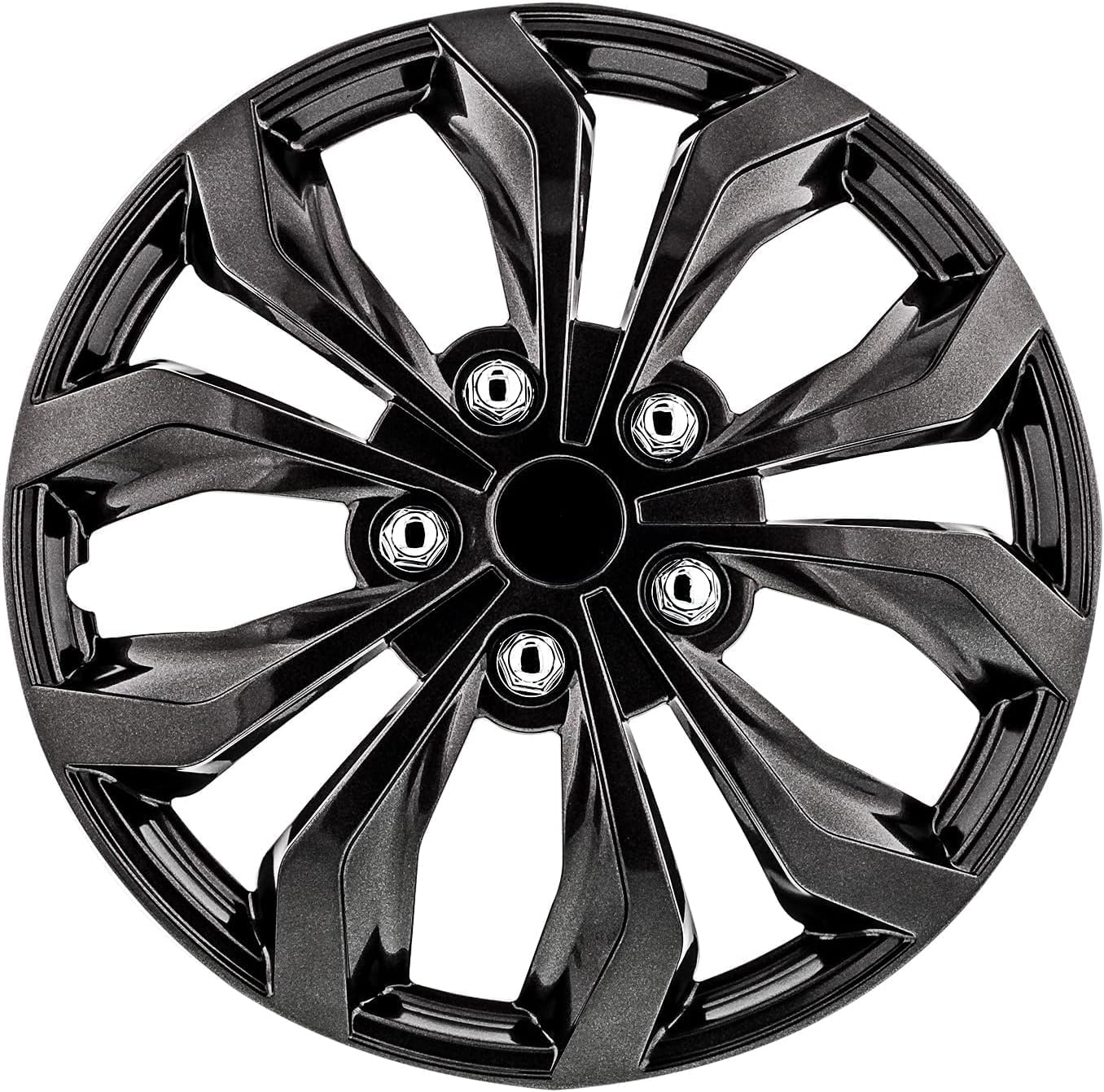 Pilot Automotive 16 Inch Spyder Gunmetal Grey Hubcap Set of 4