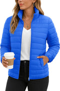Women's Packable Puffer Jacket Quilted Lightweight Coat - Warm Stand