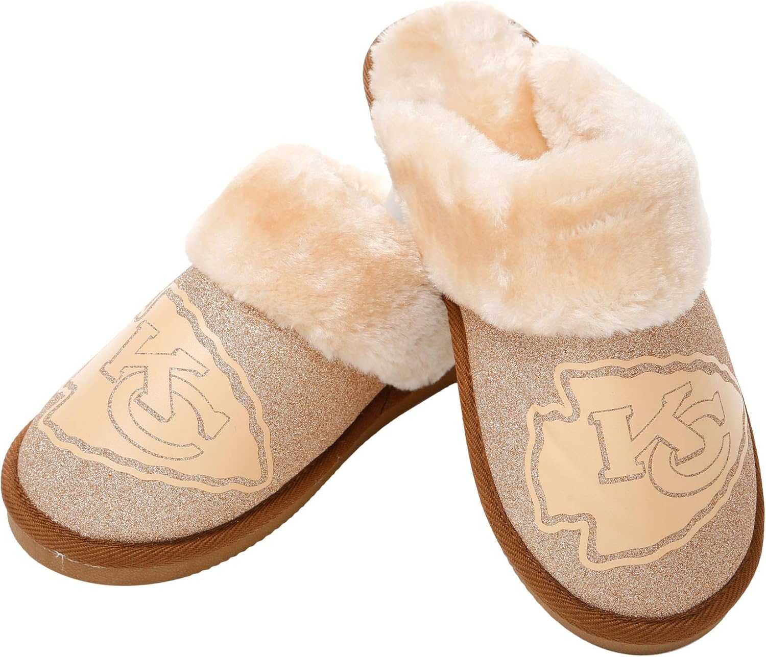 FOCO Womens NFL Team Logo Glitter Open Back Moccasin Review