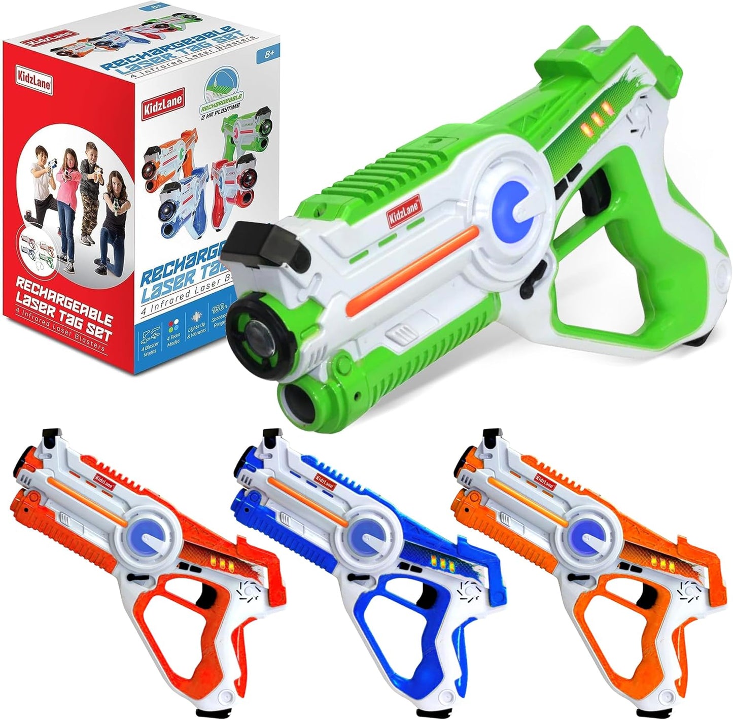 Kidzlane Rechargeable Laser Tag Guns Set of 4 for Thrilling Fun