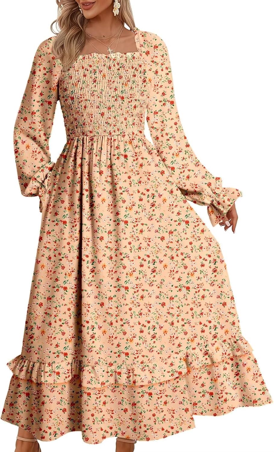 Dokotoo Boho Dresses for Women 2025 Casual Floral Maxi Dress