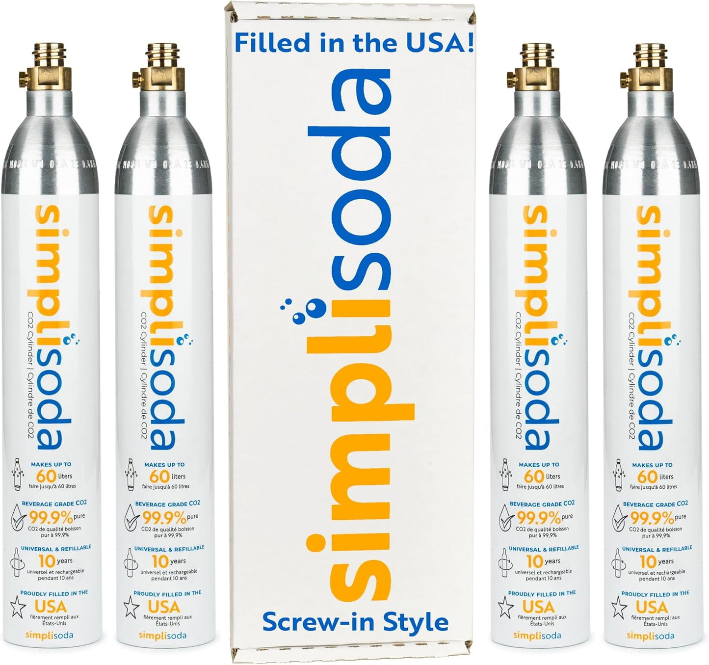 SodaStream Blue Compatible CO2 Canisters - Set of 4 | Refill with Ease!