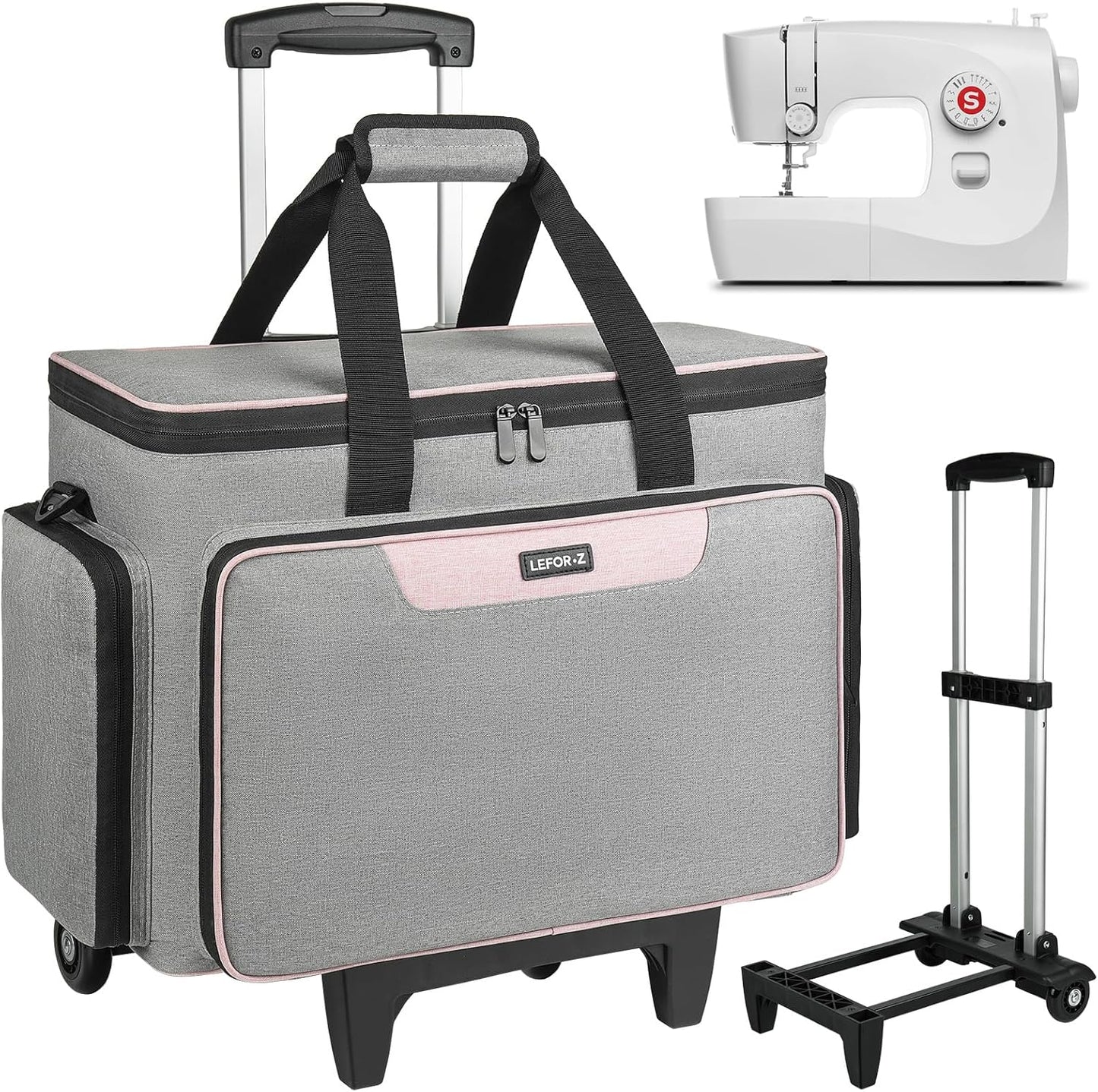 Rolling Sewing Machine Case with Wheels for Easy Transport