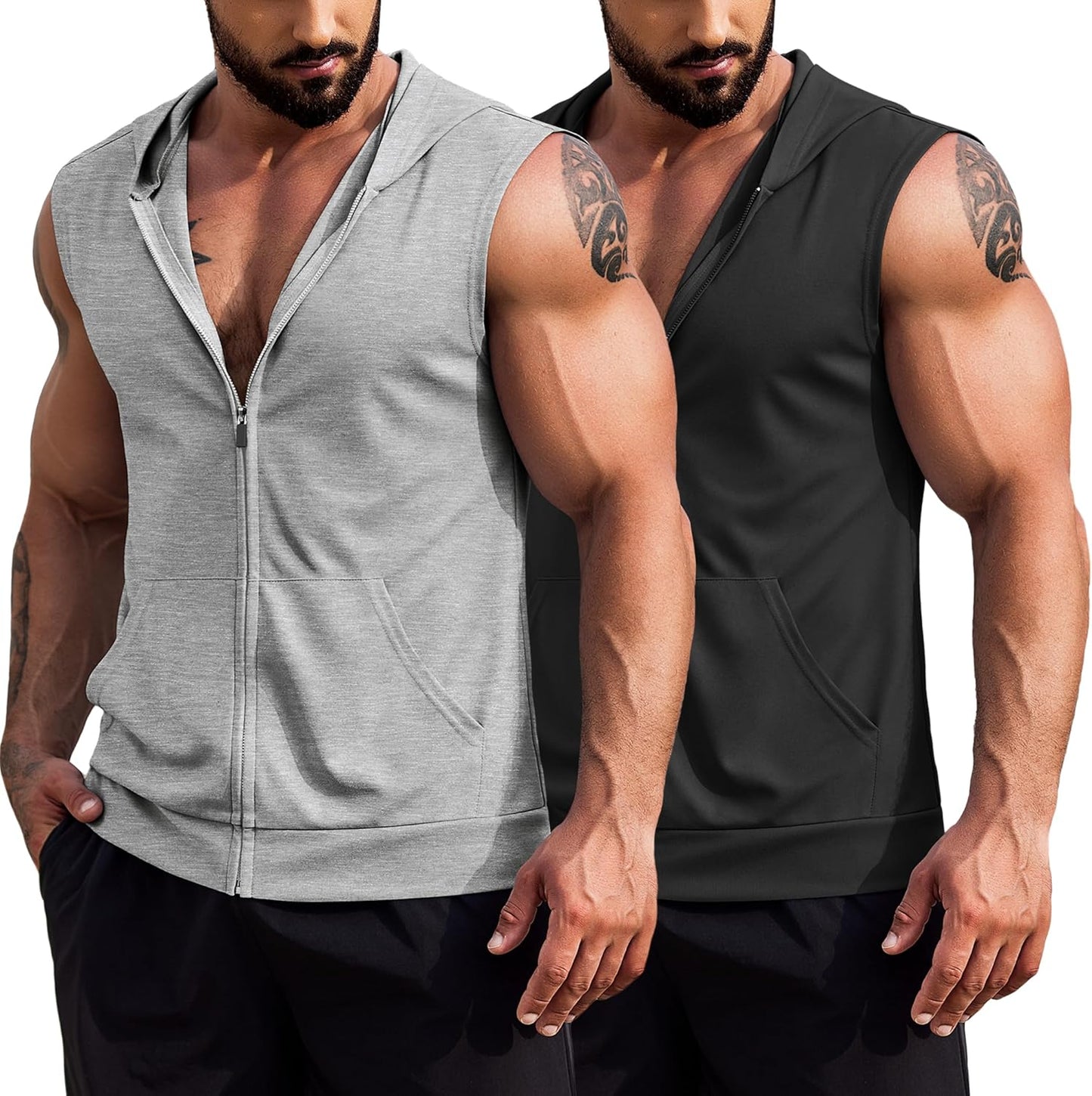 COOFANDY Men's Workout Hooded Tank Tops for Summer Style