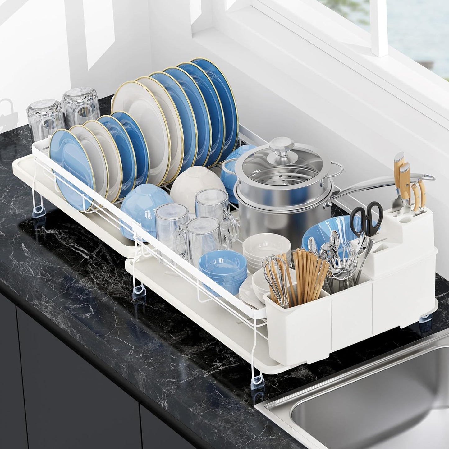 ROTTOGOON Expandable Dish Drying Rack for Kitchen Counter