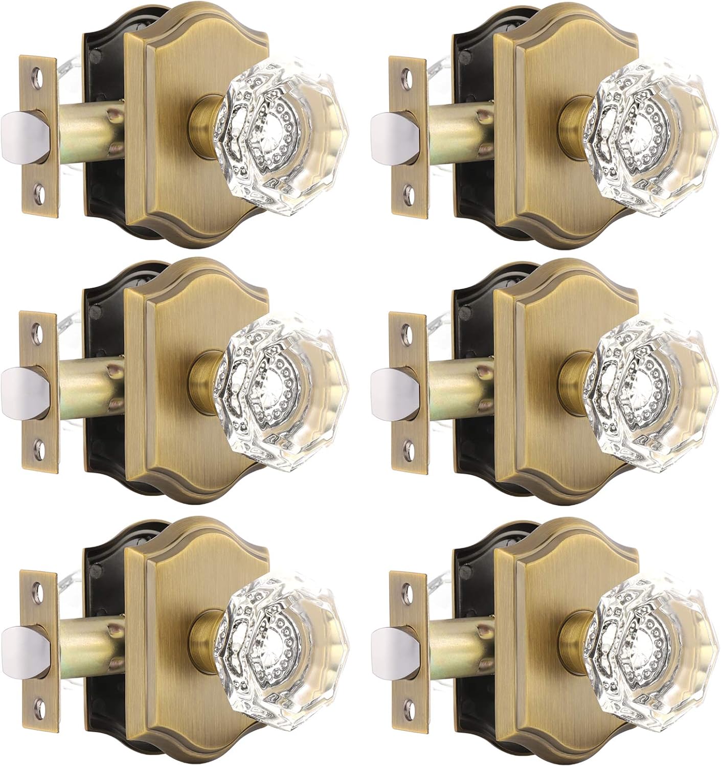 Gobrico Heavy Duty Crystal Glass Door Knobs for Interior Rooms