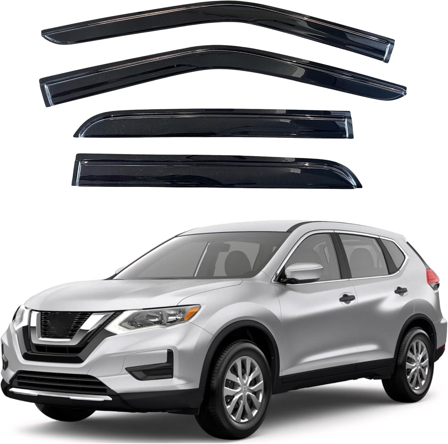 KPY Window Visor for Nissan Rogue 2014-2020 - Rain Guard Set