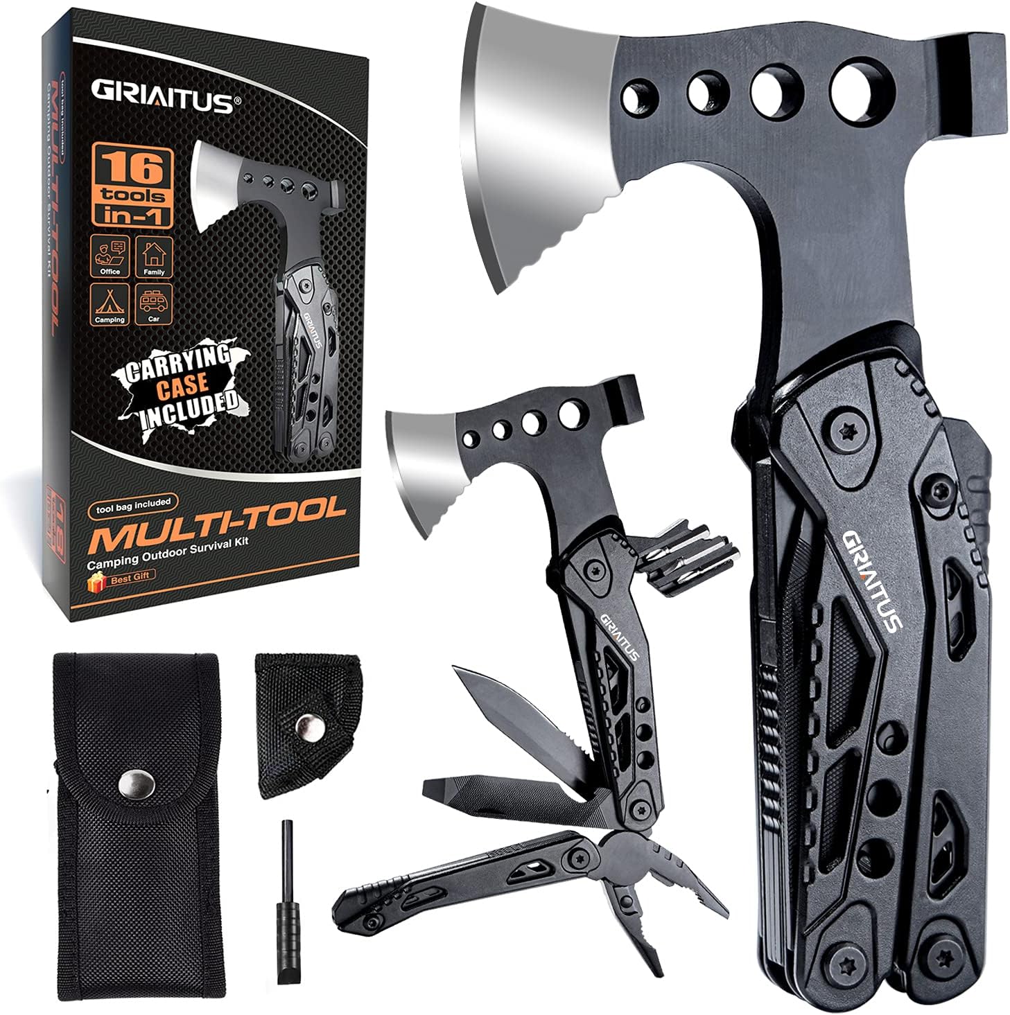 GIRIAITUS Camping 16-in-1 Multitool - Ultimate Survival Gear & Gifts for Men