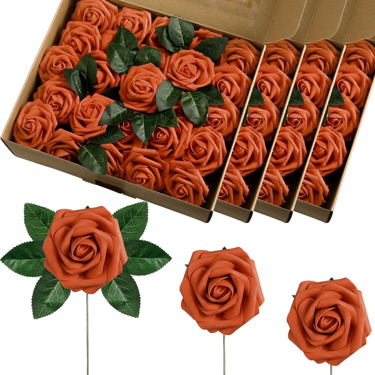 100 Pieces Artificial Foam Rose Flowers for Wedding Decor