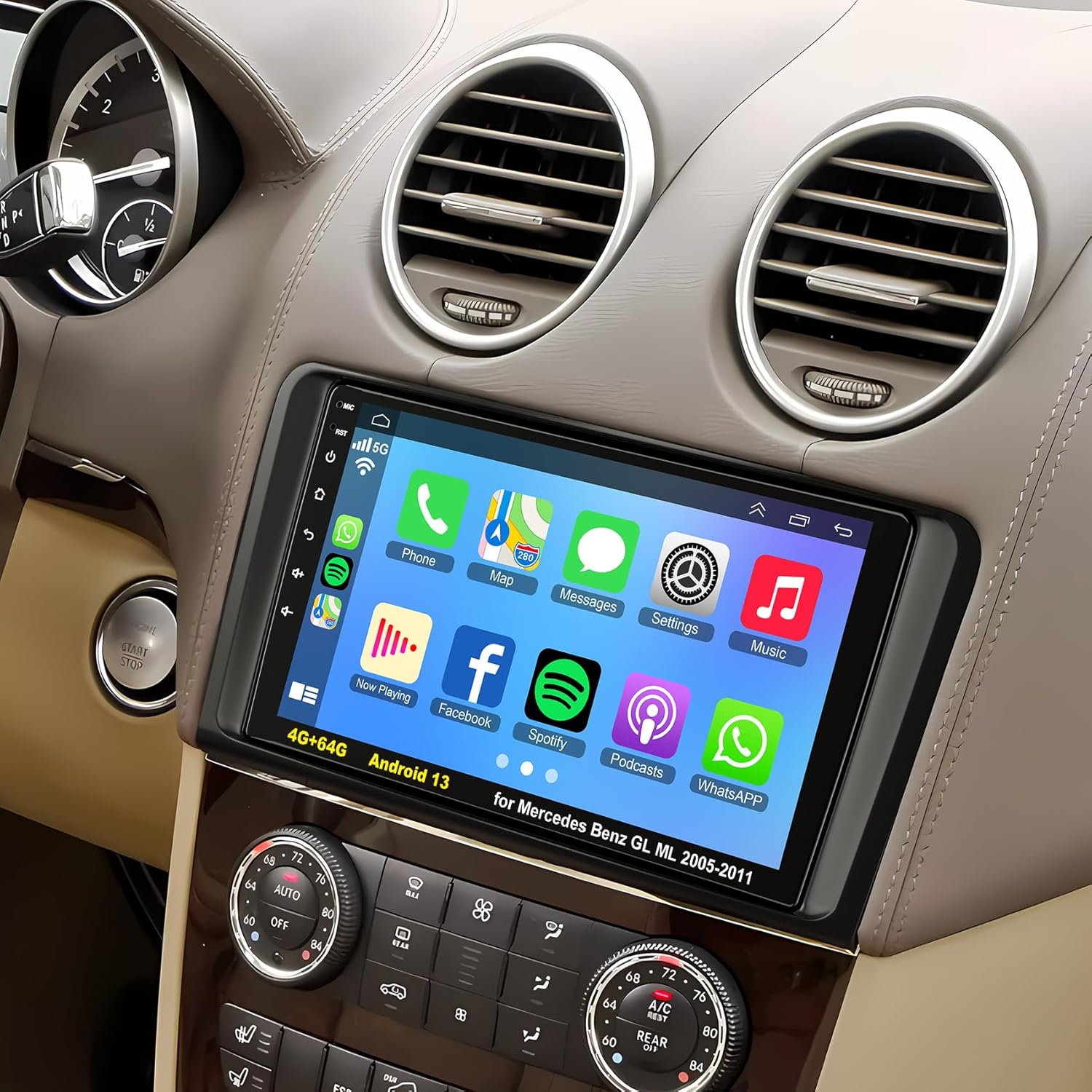 GPS Car Radio for Mercedes Benz ML GL Class with Carplay Support