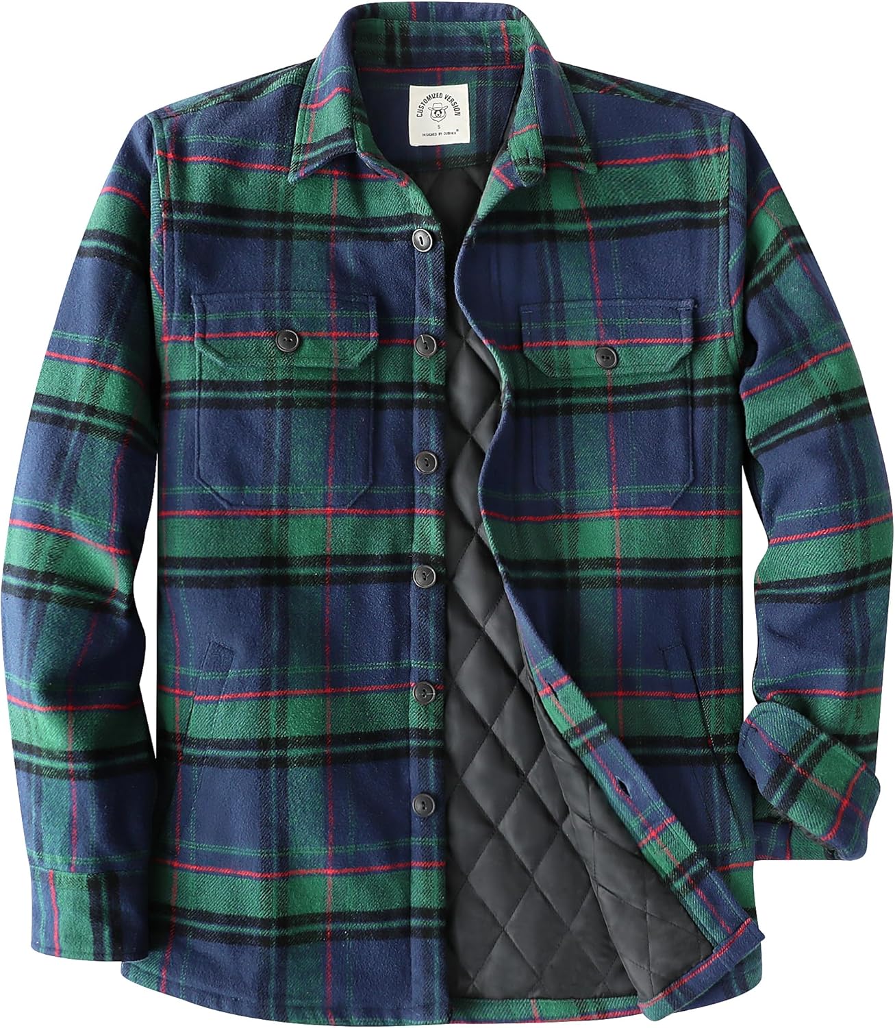 Dubinik Mens Shacket Flannel Shirt - Lightweight Warm Jacket
