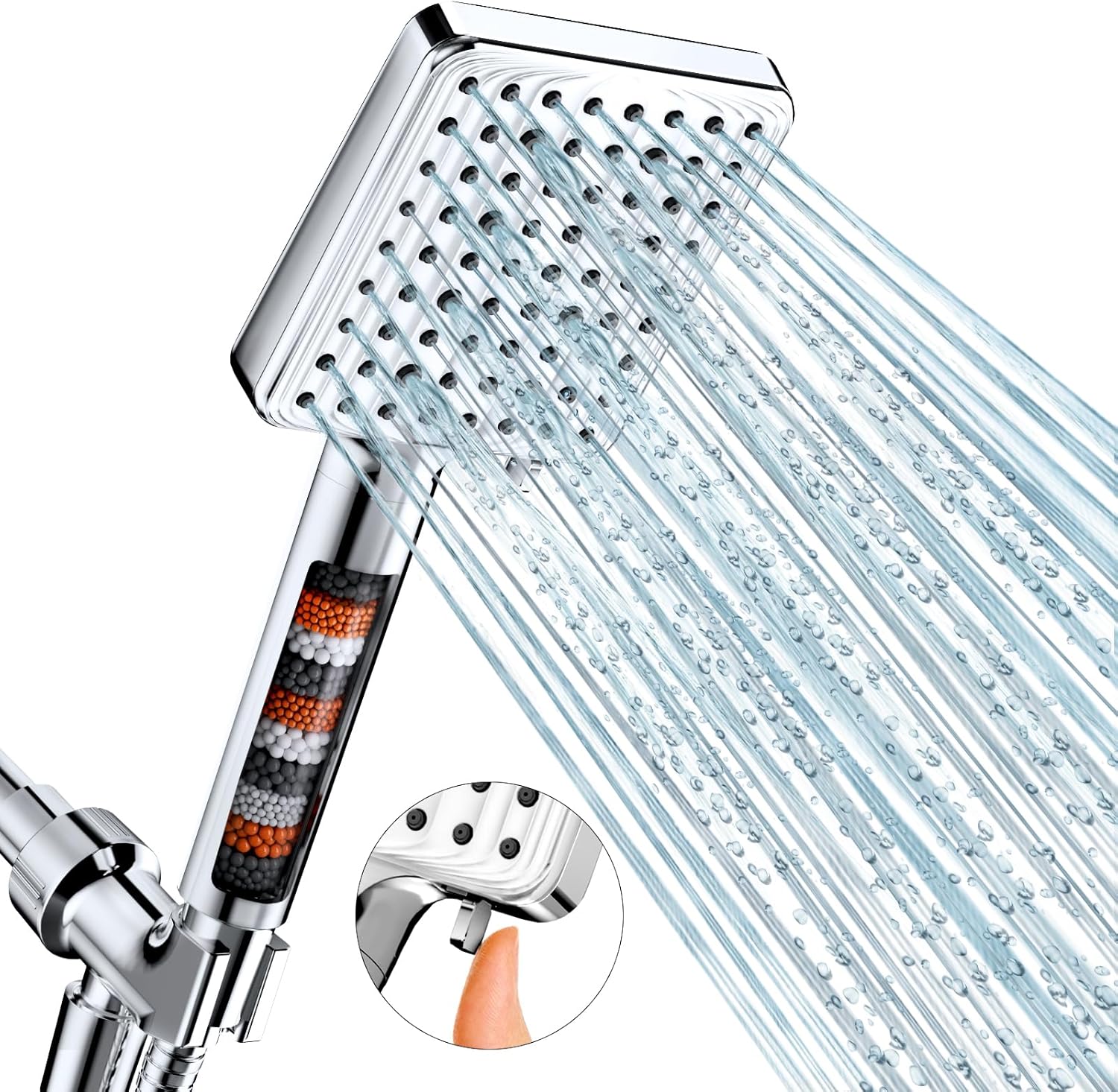 Filtered Shower Head with 6 Modes for High Pressure Experience
