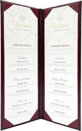 Burgundy Faux Leather Menu Covers 5-Pack - 4.25in x 14in Two-View