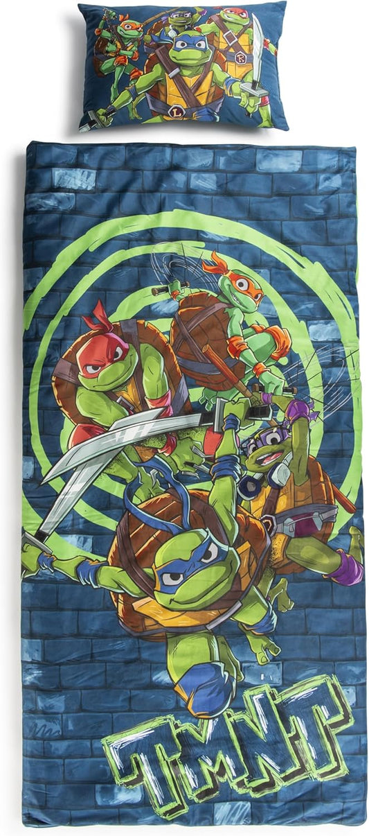 Teenage Mutant Ninja Turtles Kids Slumber Bag and Pillow Set