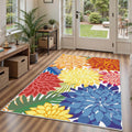 Area Rug 3x5 Washable Entry Rug Multicolored Tropical Botanical
