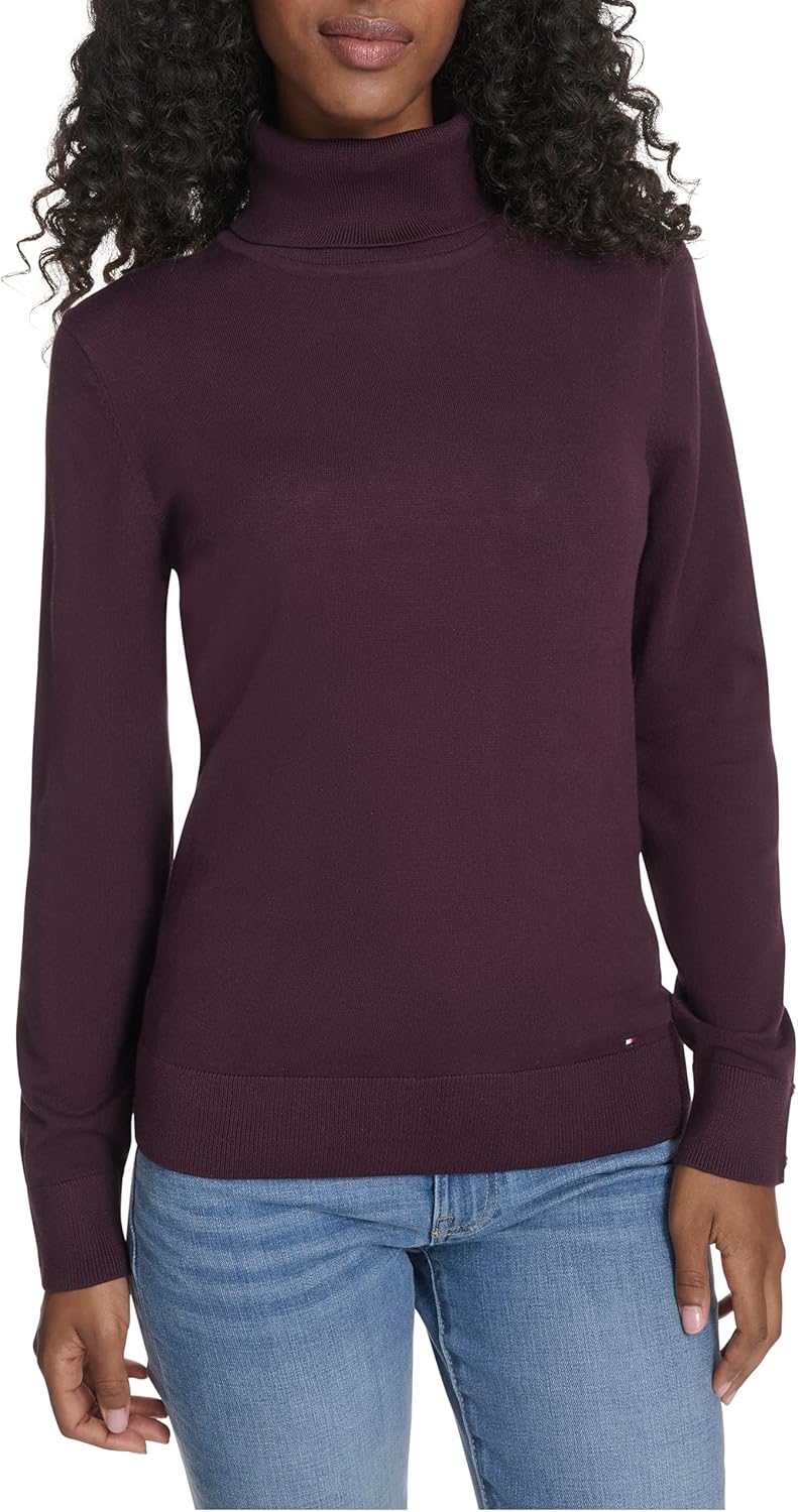 Tommy Hilfiger Womens Cotton Lightweight Turtleneck Sweater Review