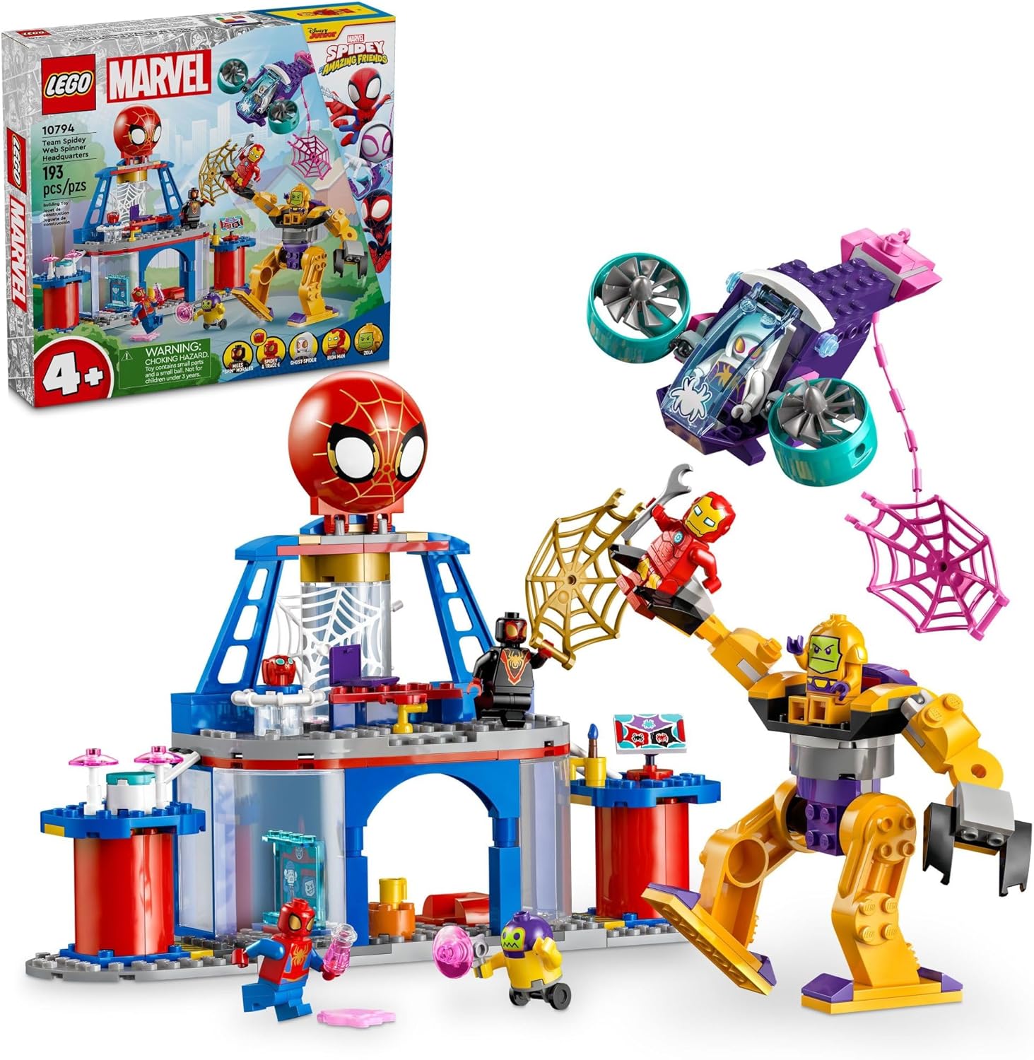 LEGO Marvel Team Spidey Web Spinner Headquarters for Kids