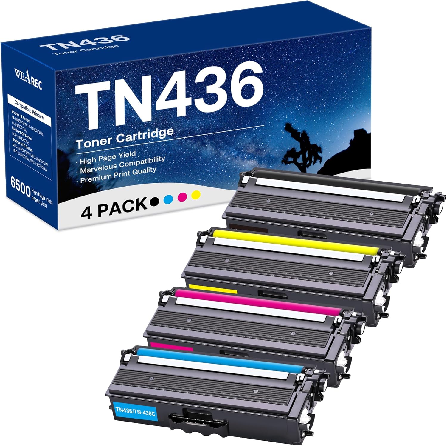 High-Yield TN436 Toner Set for Vibrant Prints