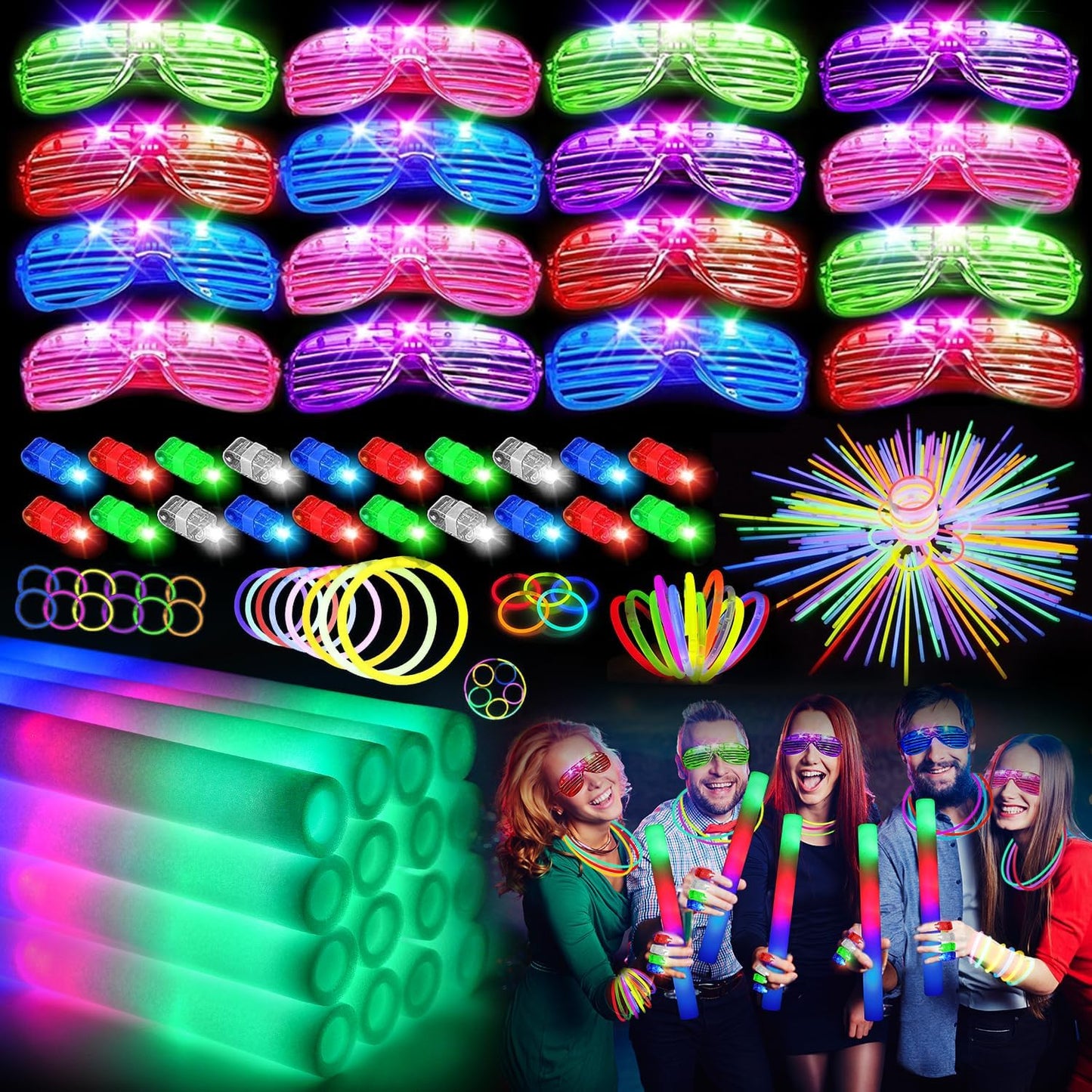 HONLYNE 168 PCS Glow in the Dark Party Supplies for Fun Events