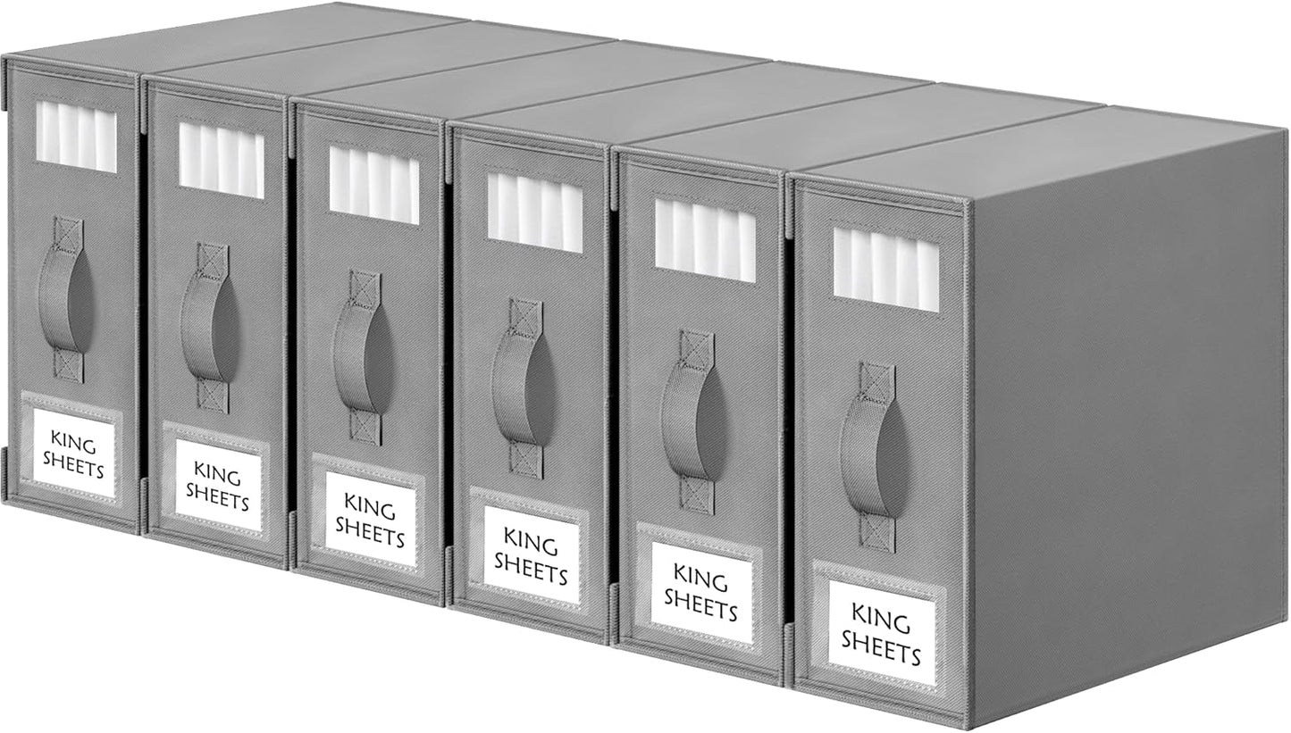 Criusia Bed Sheet Organizers for Neat Linen Closet Storage