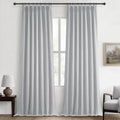 Light Grey Blackout Curtains 108 in Long Pinch Pleat - Full Darkness