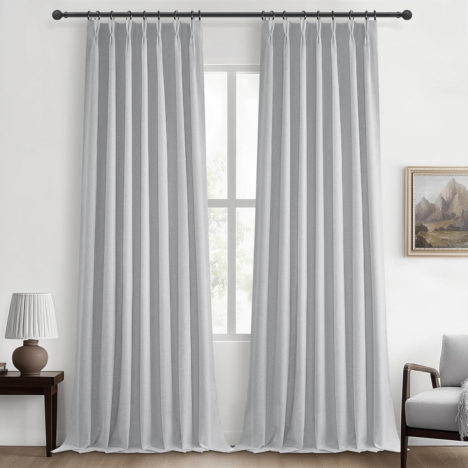 Light Grey Blackout Curtains 108 Inch Long for Modern Homes