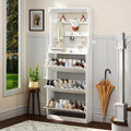 Shoe Cabinet for Entryway with 3 Flip Drawers - Slim Hall Tree