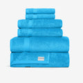 100% Turkish Cotton 6-Piece Towel Set Aqua - Heirloom Quality