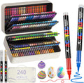 240 + 2 Colors Acrylic Paint Markers with Carrying Case - Vast Color