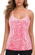 MANER Womens Sequin Tank Top Sparkle Cami - Shimmery Party Layer