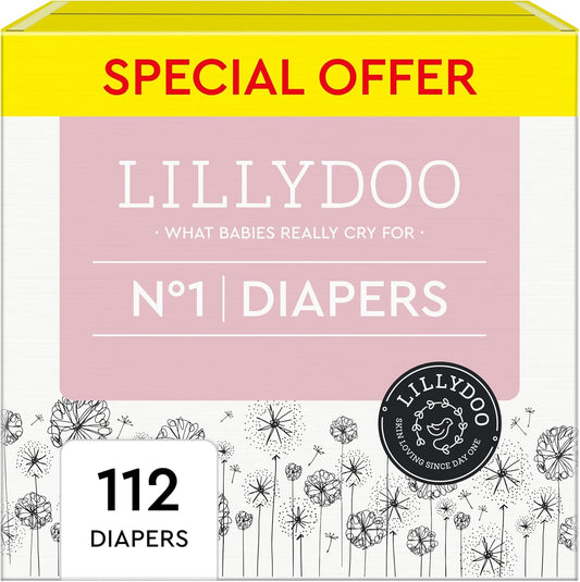 LILLYDOO Size 1 Monthly Diapers, 224 Count - Ultra Soft & Absorbent!