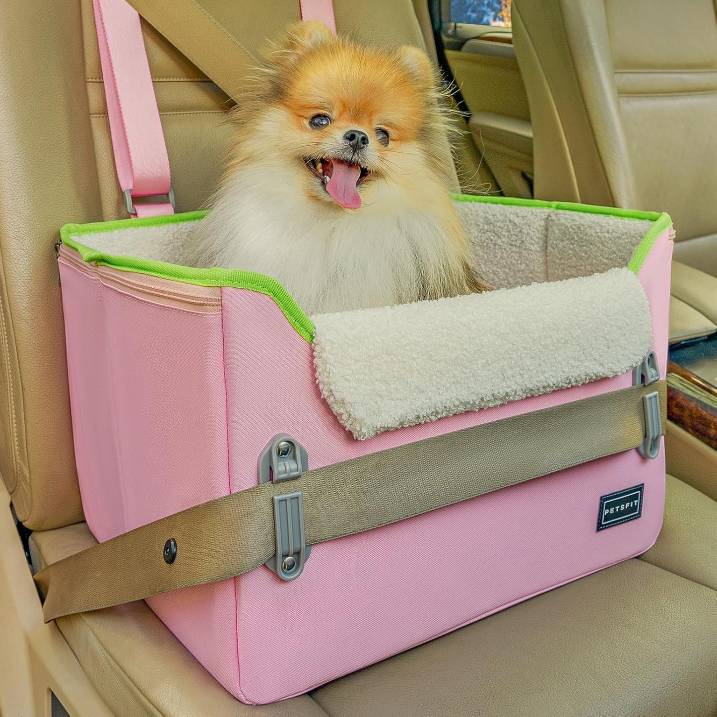PETSFIT Small Dog Car Seat with Patented Safety Buckles for Travel