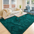 Fluffy Rugs for Living Room 6x9 Teal Green - Soft Washable Area Rug