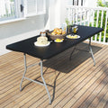 Foldable Table 6ft Plastic Folding Table - Heavy Duty Portable Dining