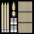 LED Flameless Taper Candles by Generic - Set of 48