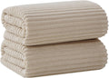 Oversized Bath Sheets 40x80 in Beige 2-Piece - Extra Large Soft Sheets