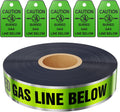 Caution Buried Gas Line Below Safety Tape 1000 ft - Detectable