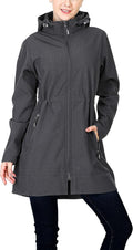33,000ft Women's Long Softshell Rain Jacket with Hood - Fleece Lined