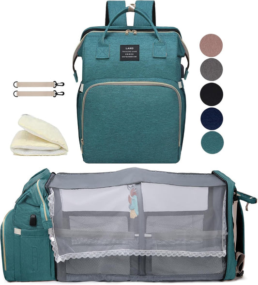Spacious Green Diaper Backpack: Stylish & Functional!