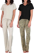 Soft Women's Pajama Set with Short and Long Sleeve for Cozy Comfort