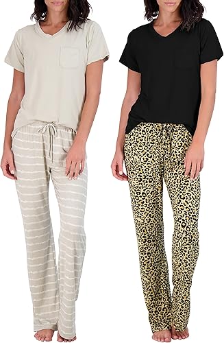 Real Essentials Womens Pajama Set: Super-Soft Short & Long Sleeve