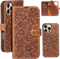 Leather Case Compatible with iPhone 13 Pro Wallet 6.1 in Dark Brown