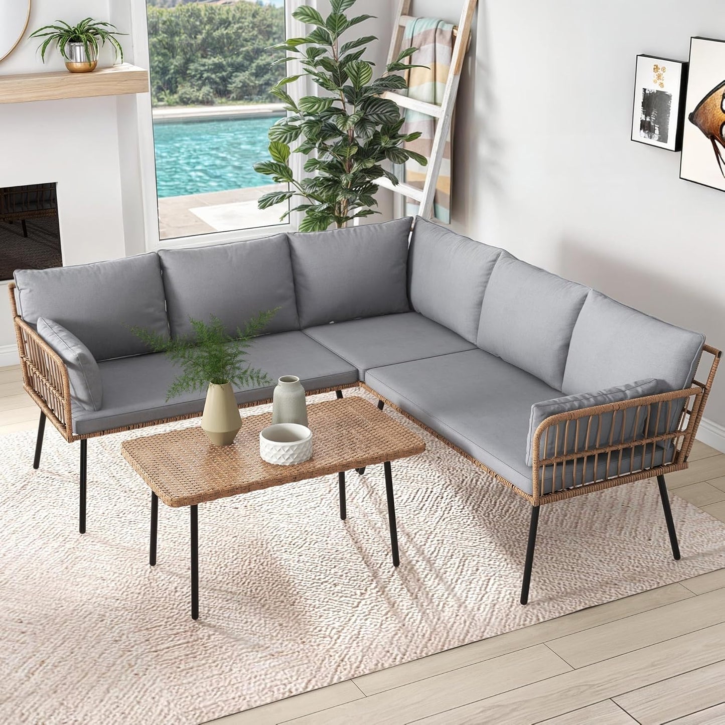 YITAHOME 4 Pieces Sectional Sofa Couch for Living Room Comfort