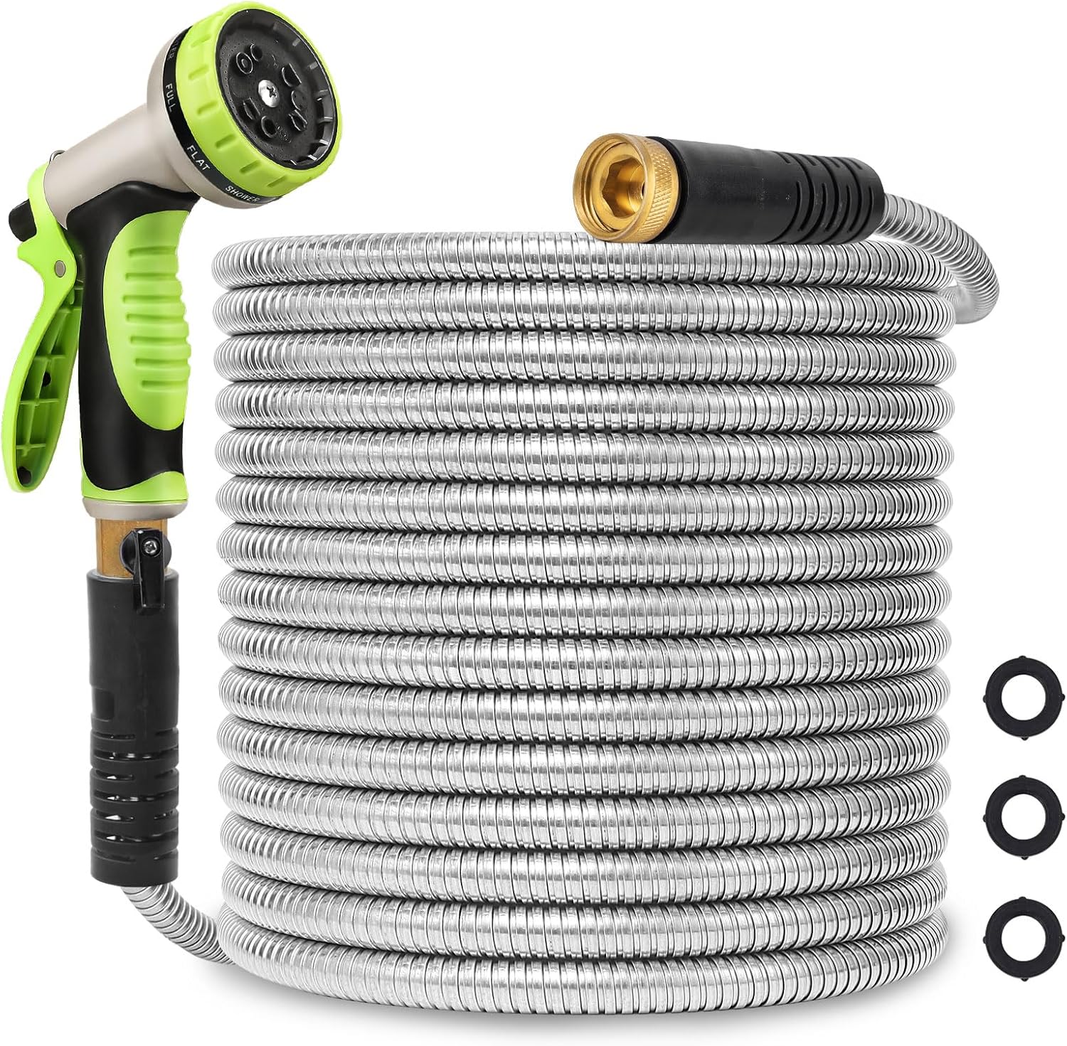 Metal Garden Hose 75ft Heavy Duty Flexible Water Hose