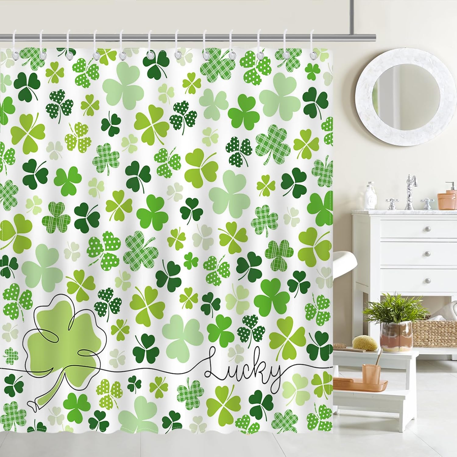 Saint Patricks Day Waterproof Shower Curtain