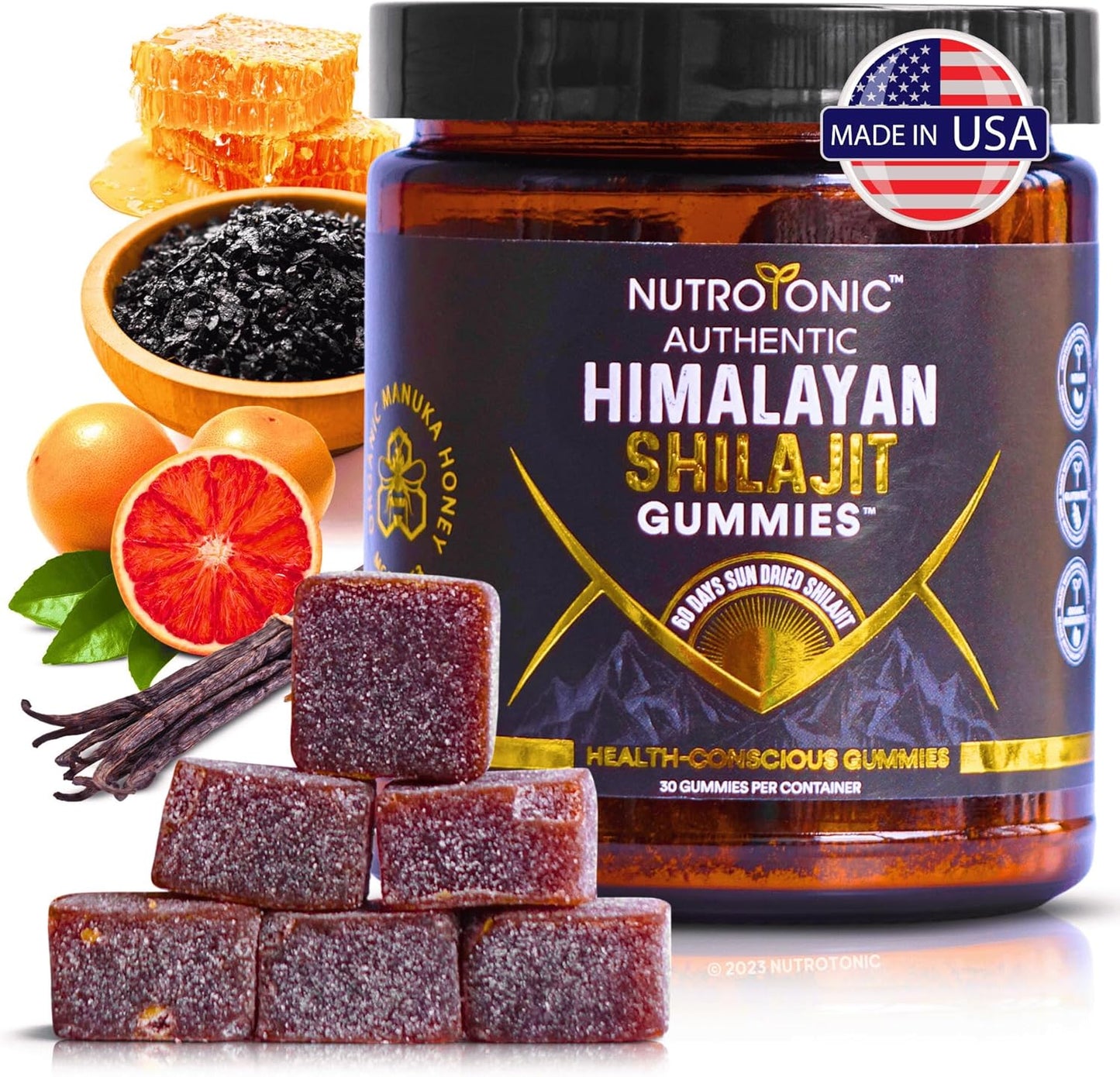 Organic Shilajit Gummies for Heart & Brain Health - 30 Count