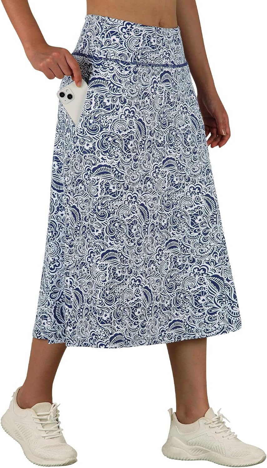 ANIVIVO Women's Midi Length Skorts with Pockets for Comfort