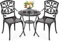 NUU GARDEN 3 Piece Outdoor Bistro Set - Rustproof Cast Aluminum Patio