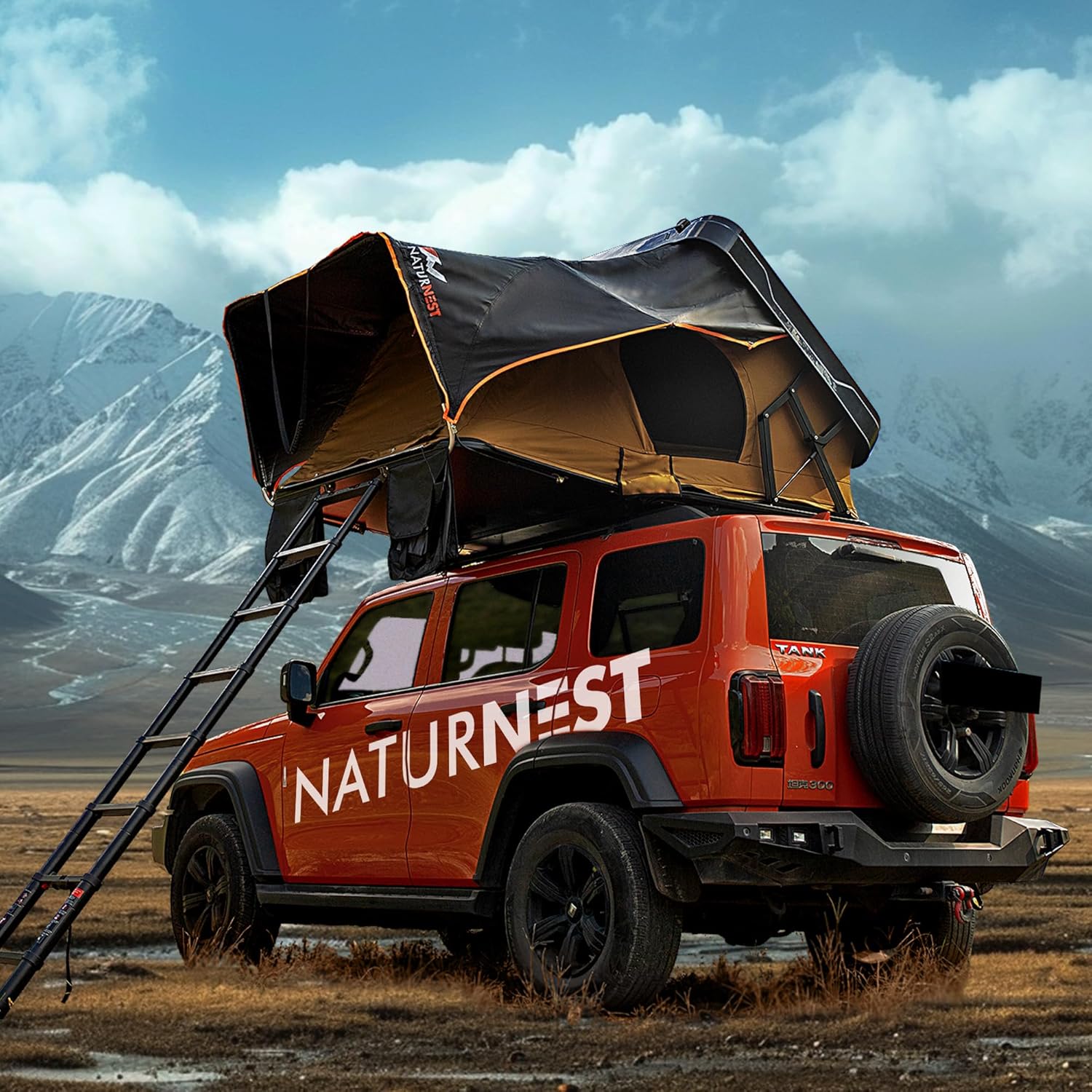 Naturnest Sirius 2: Easy Setup Hard Shell Rooftop Tent - 4 Season Privacy & Protection